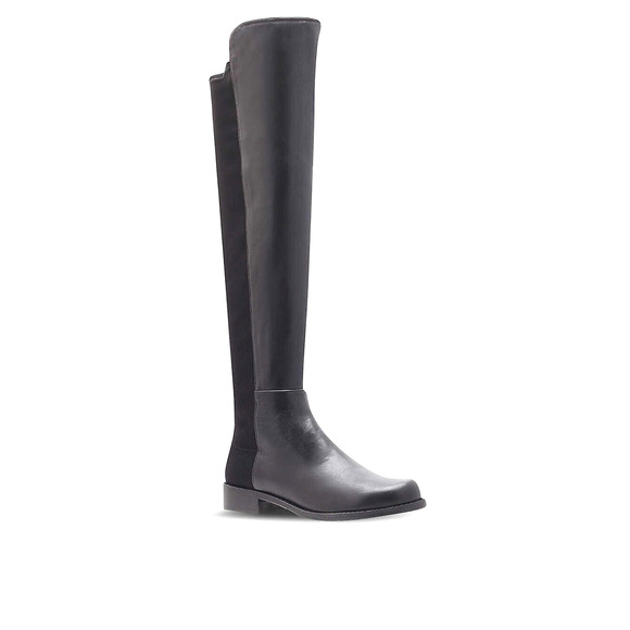 Stuart Weitzman 5050 Over The Knee Boot Black Leather Stretch Elastic Ta… - Picture 1 of 9